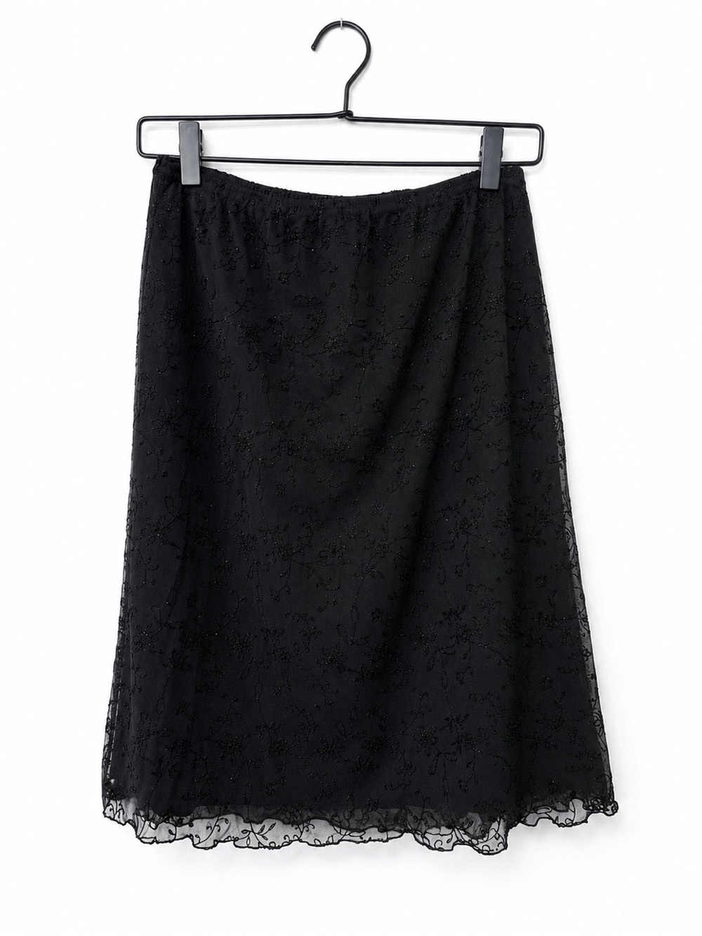 Rave City Black Floral Skirt - Vintage Y2K